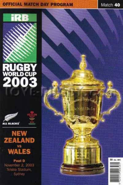 2003 New Zealand v Wales  Rugby Programme